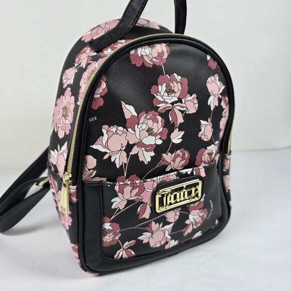 JUICY COUTURE Pretty Rose Rosie Floral Pink MINI Backpack Bag Front pouch main image 7